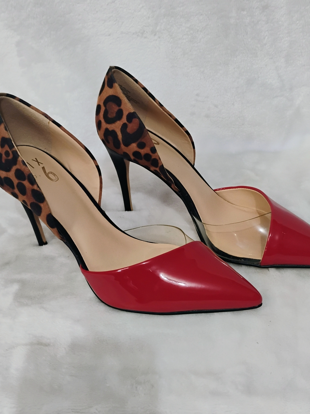 Mix No. 6 Hilani Pumps Size 7‎ M Red Toe Cheetah Print High Heel Pointed Shoes